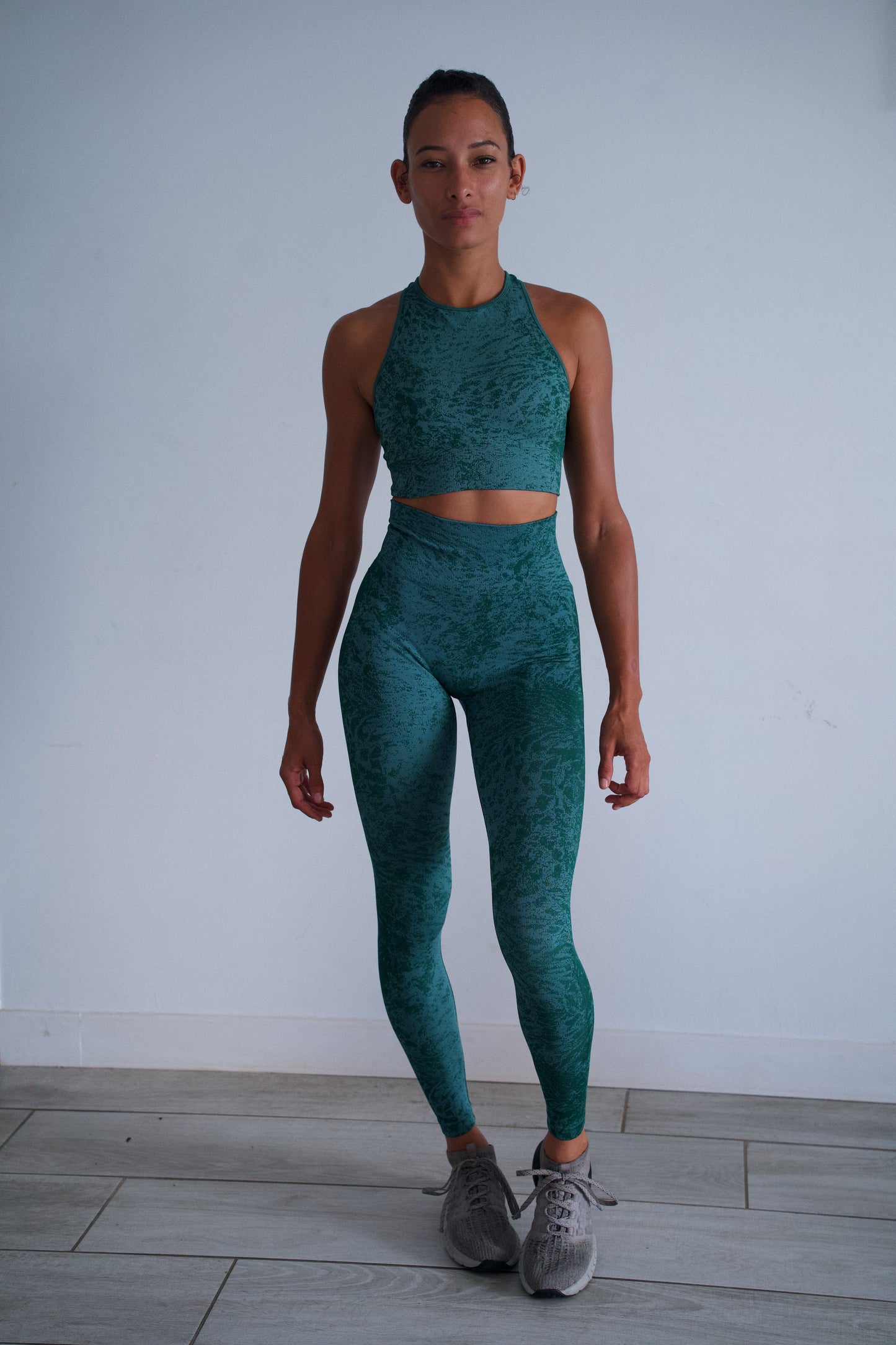 Ensemble haut "Panthère" vert
