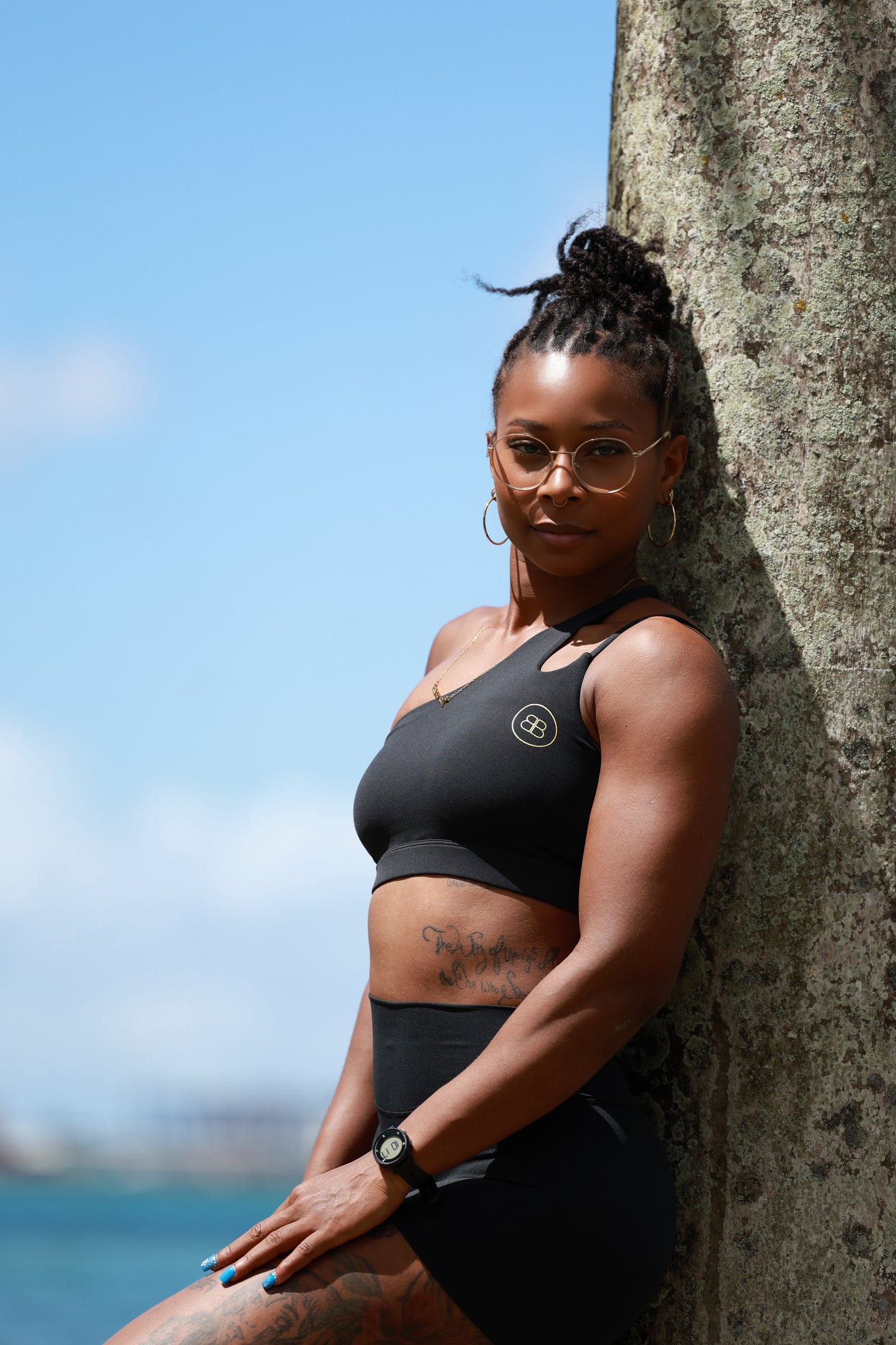 Ensemble Fitness Épaule Oblique "VENUS" noir
