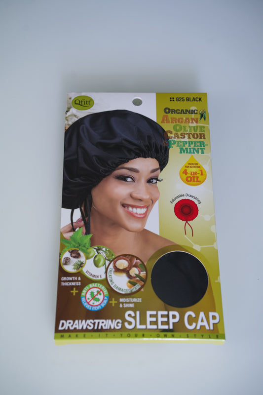 Bonnet de Nuit Qfitt – Drawstring Sleep Cap (4-in-1 Huiles Naturelles)