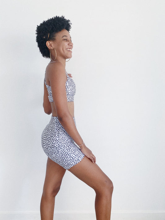 Ensemble short et brassière « TIVOLI » moucheté