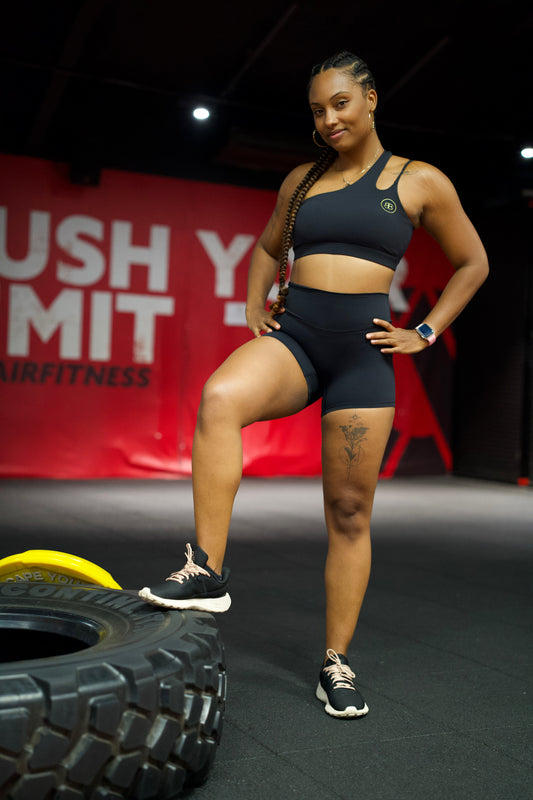 Ensemble Fitness Épaule Oblique "VENUS" noir