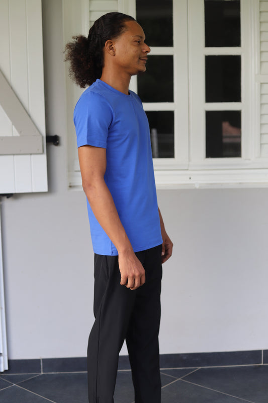 T-shirt Bleu Ajusté pour Homme